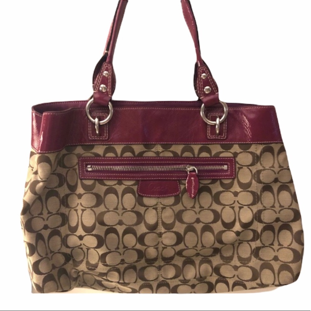 Coach handbag shoulder bag womens purple